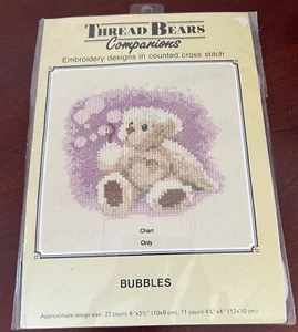 THREAD BEARS COMPANIONS CROSS STITCH PATTERN Bubbles with all needed floss - Picture 1 of 2
