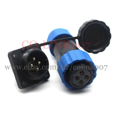 SD20 4Pin Waterproof Connector,IP67 Aviation Electrical Bulkhead Industrial Plug - Image 1 of 4