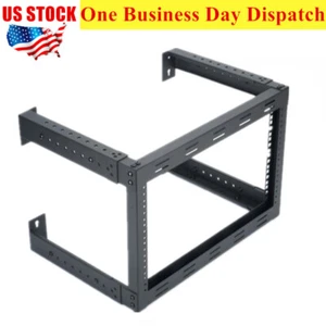 6U 19 Inch Wall Mounted Open Frame Server Equipment Rack Adjustable - Picture 1 of 5