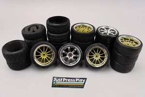 Lot of 22 HPI RC Tires Drift, Slick, X-Pattern, T-Grip+ Some Mounted 12 Wheels - Picture 1 of 18