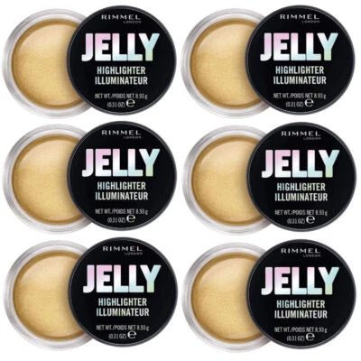 6 Rimmel Jelly Highlighters Poppin' Bottles - Champagne Light Gold Shimmer Face - Image 1 of 2