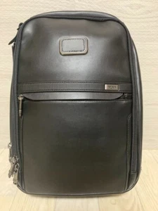 Tumi Alpha 3 Backpack Slim Leather Black Business Bag Padded PC Pocket Outlet - Picture 1 of 8