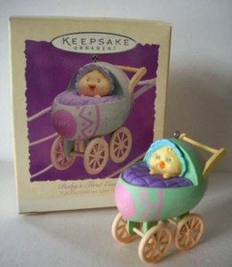 Chick in buggy pram Baby's First Easter 1995 Hallmark ornament - Picture 1 of 4