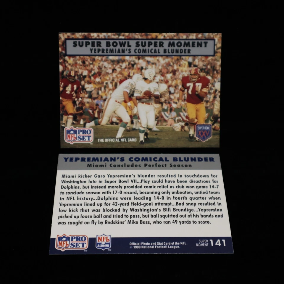 1990 Garo Yepremian Dolphins  S.B. XXV  Pro Set  Card  #141 - Image 1 of 1