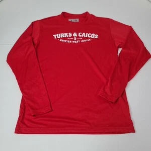 A4 Turks and Caico Kids Youth Small Swim Rash guard Top Red Long Sleeve EUC - Picture 1 of 11