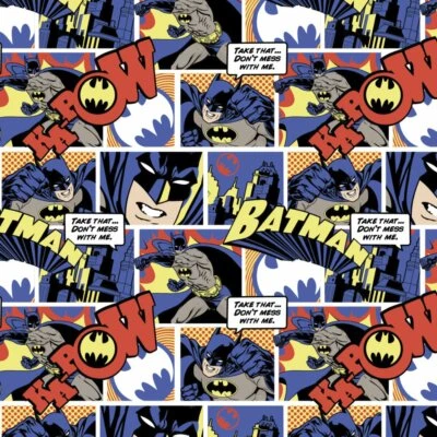 POR BATMAN COLOR POP COMICS SUPERHÉROE CAMELOTE NIÑOS NIÑO DIBUJOS ANIMADOS TELA DE ALGODÓN Foto 1 de 2