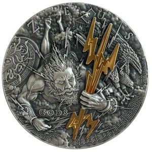 ZEUS Gods 2 Oz Silver Coin $2 Niue 2021 - Picture 1 of 2