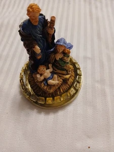 Vintage Krippenfigur Porzellan 3" Maria Josef Jesuskind Weihnachten Sammlung - Bild 1 von 2