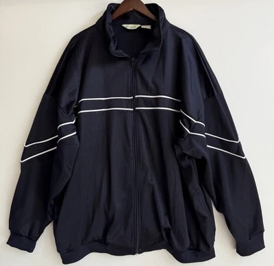 Jaqueta de pista vintage Haband masculina 5XL zíper completo Old School Street Wear azul marinho - Imagem 1 de 4