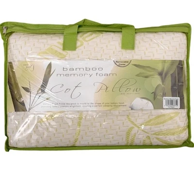 Infant Bamboo Cot Bed Mattress / Nursery Cot Pillow Only Breathable Memory Foam - Image 1 of 2