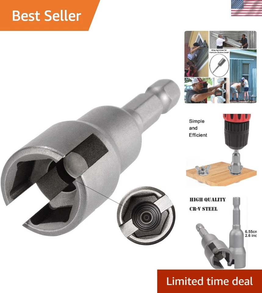 PAGOW HD17921 Hurricane Wing Nut Driver - Wingnut Drill Bit Socket Tool 1/4