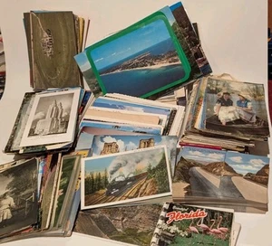 OLD postcards lot 500 Not 100 1000 CARDS Huge Mix USA Global Places Trains Cars - Picture 1 of 16