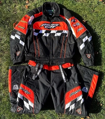 VTG Arctic Cat NITRO V Arcticwear Snowsuit Mens XLT 2 Piece Fox Racing Orange - Image 1 of 4