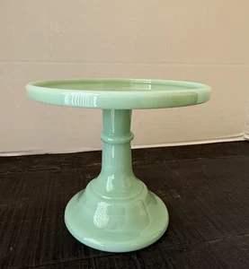 Vintage Mosser Glas Kuchenplatte Ständer Jadeit Grün RUND 6" Durchmesser - Bild 1 von 9