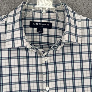 Mizzen + Main Leeward Shirt Mens Large  Trim Plaid Stretch Button-Up Classic Fit - Picture 1 of 11