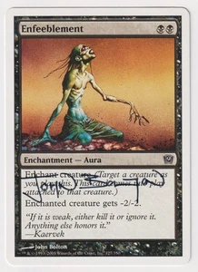Signed Enfeeblement Proof MP 9th Edition Artist John Bolton 2005 MTG Magic AP! - Picture 1 of 2