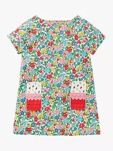 Mini Boden NUEVO Túnica de Bolsillo con Apliques en Multi Ditsy Floral Helado Talla 7-8 Y - Imagen 1 de 3