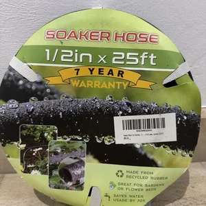NIB New 25 ft Soaker Hose 1/2 in Diameter Non Toxic Saves 70% Water for Garden - Picture 1 of 5