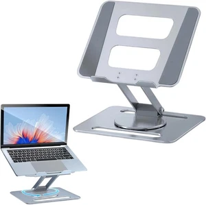 Adjustable Aluminum Laptop Stand for Desk, Ergonomic 360° Rotating - Afbeelding 1 van 7