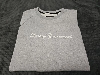 Rag & Bone "QUALITY GUARANTEED" Graphic Gray Pullover Terry Sweatshirt SZ Small  - Image 1 of 4