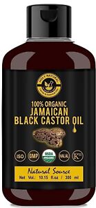 Organic Jamaican Black Castor Oil (300ml), Cold Pressed, USDA Certified F/Ship.