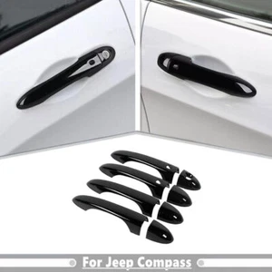 For 2017-2025 Jeep Compass Glossy Black ABS Exterior Door Handle Cover Trim Set - Bild 1 von 9