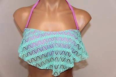 NWT Hula Honey Swimsuit Bikini Bra Top Sz L MRLLC Bandeau Strap Crochet - Image 1 of 4