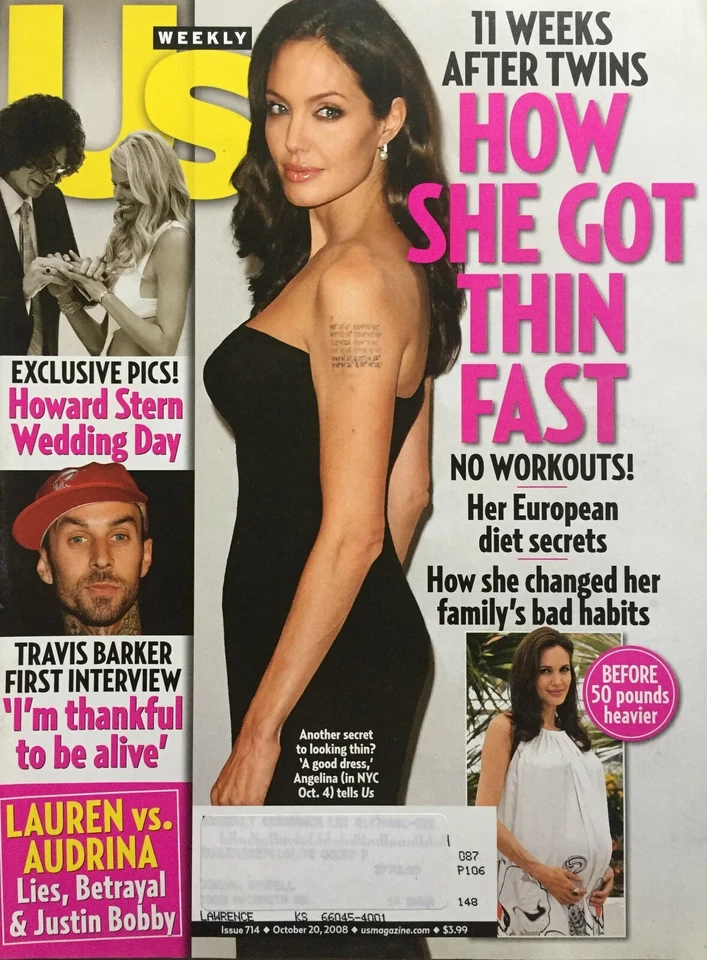 ANGELINA JOLIE 2008 US Magazine  TRAVIS BARKER / HOWARD STERN / AUDRINA PATRIDGE - Image 1 of 1
