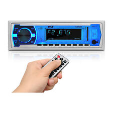 Pyle PLMRB29W Bluetooth ワイヤレス イン ダッシュ マリン ステレオ ラジオ レシーバー、ホワイト