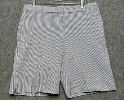 Talbots Shorts Womens 16 Blue Stripe Heritage Seersucker Chino Timeless Classic - Image 1 of 4