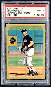 2001 Just Minors 2k1 Top Prospect Promo GOLD Drew Henson RC Rookie PSA 9 Mint - Picture 1 of 11