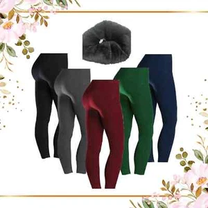 Women Ladies Leggings ThermalThick Fur Fleece Fitness Trousers 10-40 - Picture 1 of 13
