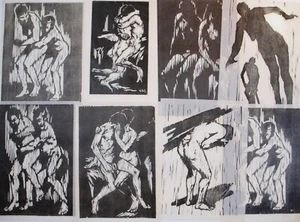 Gerald Anthony Coles (1929-2004) 8 x original Woodcuts circa 1950's - Picture 1 of 3