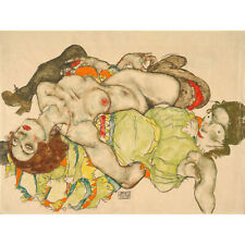 Egon Schiele Female Lovers 1915 Extra Large Wall Art Print Premium Canvas Mural