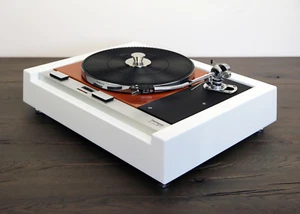 Restored Thorens TD 125 MKII Turntable Sme White/Orange - Picture 1 of 11