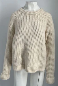 Prada 2019 Women's Off-White Cableknit Wool/Cashmere Pullover Sweater sz 44 NWT - Picture 1 of 8