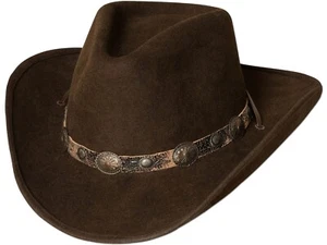 Wollhut Westernhut Cowboyhut Country Outdoor Stars & Stripes »EL DORADO« Braun - Picture 1 of 1
