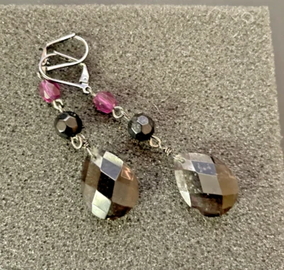 Lia Sophia Black/Gray/Purple Dangle Earrings - Image 1 of 3