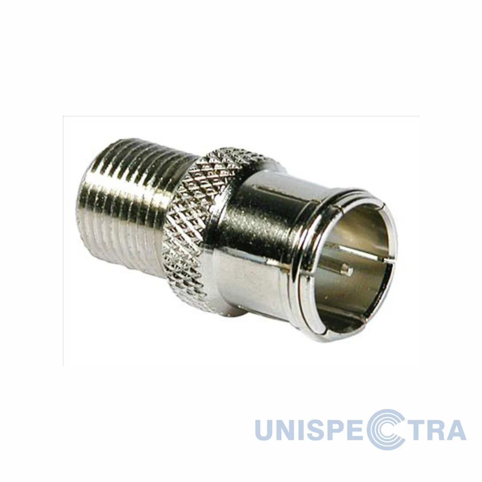 UNISPECTRA RAPIDO F MASCHIO A F FEMMINA ADATTATORE PUSH ON CONNETTORE COASSIALE FACILE SPINA TV ANTENNA SAT