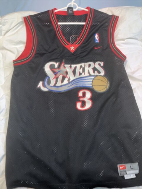 2003-04 Philadelphia 76ers Blank Game Issued Black Jersey 40 DP50581