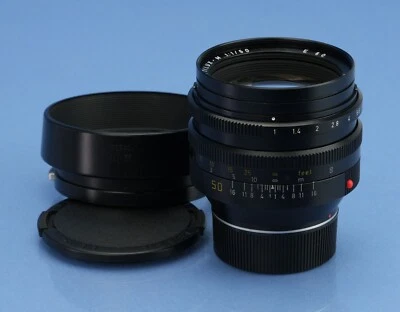 LEICA LEITZ 50MM NOCTILUX-M F1 11821 3rd VERSION E60 LENS +12539 SHADE CLEAN! - Image 1 of 4