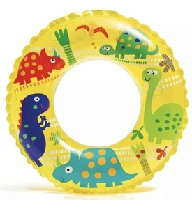 Intex Kids Inflatable Transparent Pool Ring 24 Inch Beach Dinosaur Scenes Sealed - Picture 1 of 2