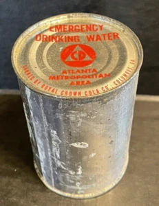 RARE Vintage COLD WAR ERA Can of EMERGENCY DRINKING WATER ATLANTA Civil Defense  - Picture 1 of 6