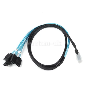 Mini SAS 36Pin SFF-8087 Male to 4 SATA 7Pin Female Hard Disk Drive Cable 1m - Picture 1 of 7
