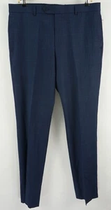 New $198 Brooks Brothers Performance Wool Men's 36 x 32 Blue Plaid Dress Pants - Picture 1 of 10