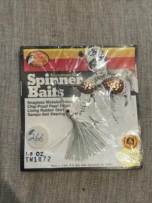 Винтажная спиннер-приманка 1980-х Bass Pro Shops Tandem Spin 1/8 унции TM1872 белая - Изображение 1 из 2