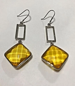 Pendientes colgantes facetados ámbar báltico natural hechos a mano de plata de ley .925 ~ - Imagen 1 de 11