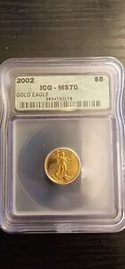 2002 5$ Gold Eagle ICG MS-70 Very Rare Coin