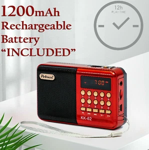 Radio FM Portátil Bolsillo Búsqueda Automática Reproductor de Memoria MP3 Búsqueda Automática Emergencia - Imagen 1 de 10