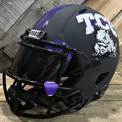 *CUSTOM* TCU HORNED FROGS NCAA Riddell SPEED Full Size Replica Football Helmet Cover